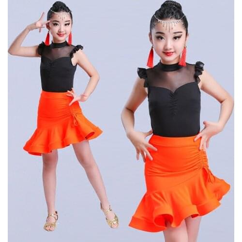 2018 Childrens Latin Dance Clothing for Girls Samba Latin Stage Dress Dancing Dress Girl Latin Dancewear Performance Costume