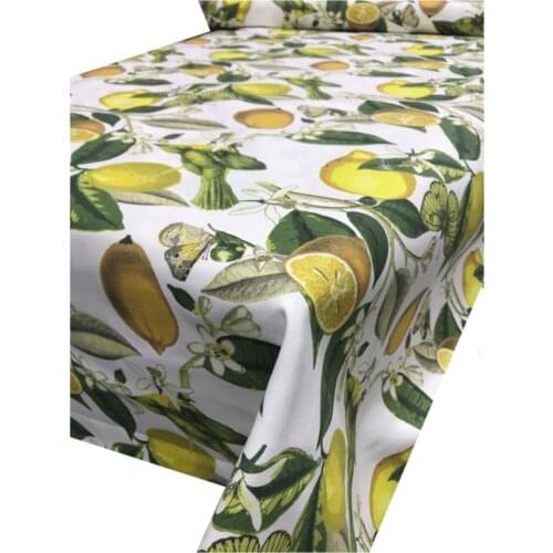 Zeren Home Lemon Print Carefree Table Cloth 150x150 cm