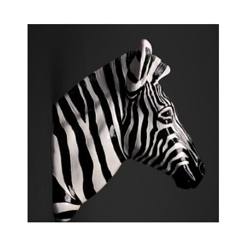 European animal deer head zebra head hanging wall act the role ofing