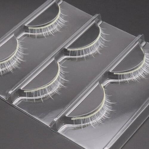 HBZGTLAD 3pair White Eyelashes Cosplay Makeup Natural Long Cross Strip False Eye Lashes