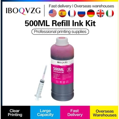 IBOQVZG 500ML Ink Refill Kit For Epson Printer L3110 L4150 L4160 ET-2750 3750 4700 4750 2700 2720 101 102 103 104 502 544 001