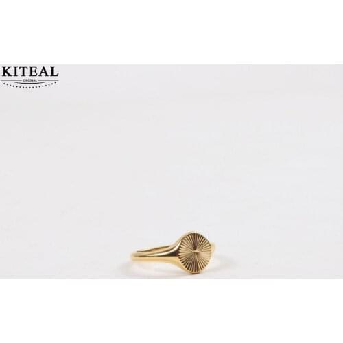 KITEAL Vintage Love 18KGP Gold Filled size 6 7 8 Goddess engagement ring sun Flowers ring men Luxury Jewelry