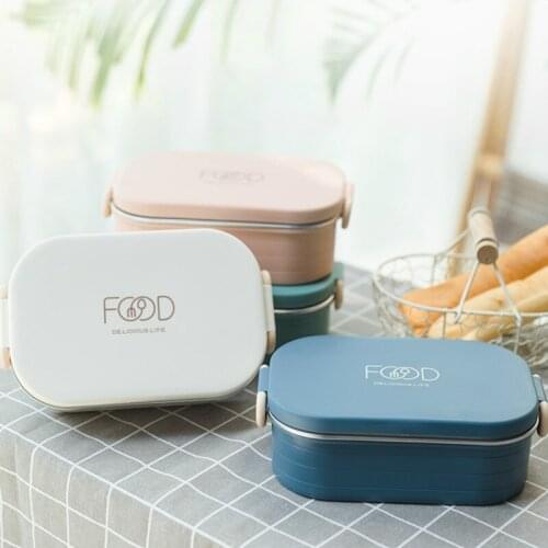 Square Modern Lunch Box Eco Friendly Stainless Steel Microwave Warmer Food Container Pojemniki Kuchenne Home Decoration EC50FH