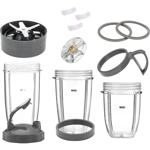 EAS-Extractor Blades Replacement Part &Cups& Top Gear & Gaskets & Shock Pad Replacement Set for NutriBullet 600W/900W Series