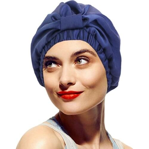 Muslim Fashion Silk Turban For Hair Headwraps Cap Knotted Hijab Bonnet Ladies Hairloss Chemo India Hat Satin Turbante Mujer