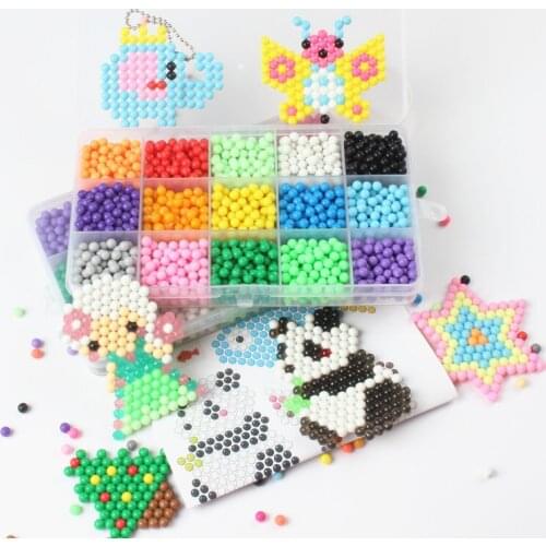 15 Colors 3D Puzzle Toys Water Sticky Beads 1800PCS Hama Beads Pegboard Set Educational Toys for Children Speelgoed