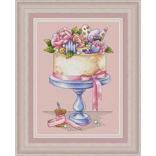 Handmade cake cartoon patterns Counted Cross Stitch 11CT 14CT 18CT Cross Stitch Kits Embroidery Needlework Sets