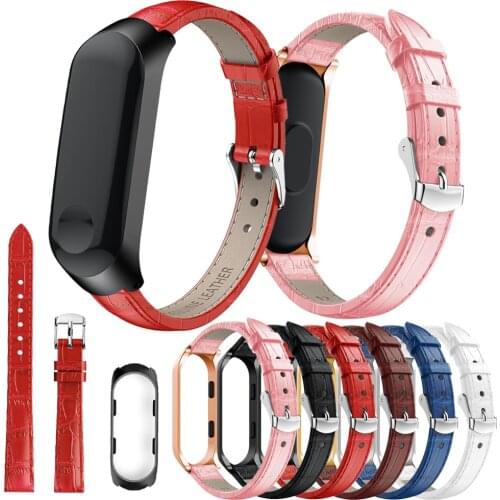 Strap for Xiaomi Mi Band 4 for Mi Band 4 Bracelet Genuine Leather Watchband Wrist Strap for Mi Band 3 Wristbands NFC Smart Band