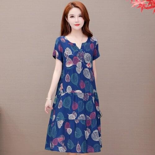 New arrival 2021 summer dot dress vestido slim loose V-neck casual women clothing cotton patchwork vestidos dresses plus size 6X