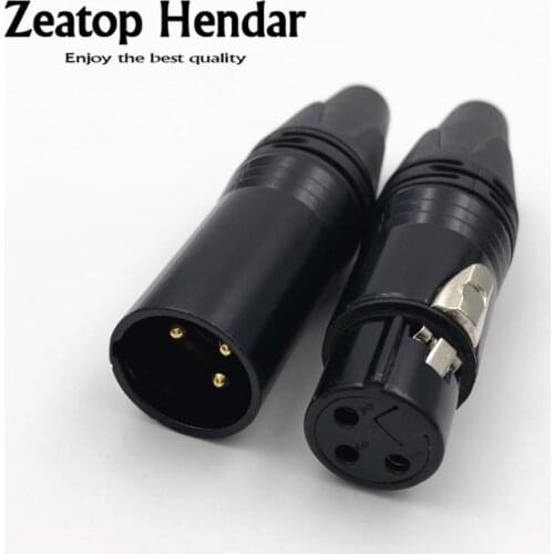 10Pcs Gold Pin 3 Pin XLR Audio Cable Connector 3Pin Male / Female MIC Plug for Microphone Cable Electrical Adapter