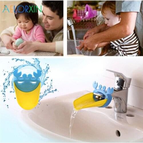 Crab Cartoon Childrens Guide Sink Hand Sanitizer Handwashing Tools Faucet Extender Baby Accessories Swimming