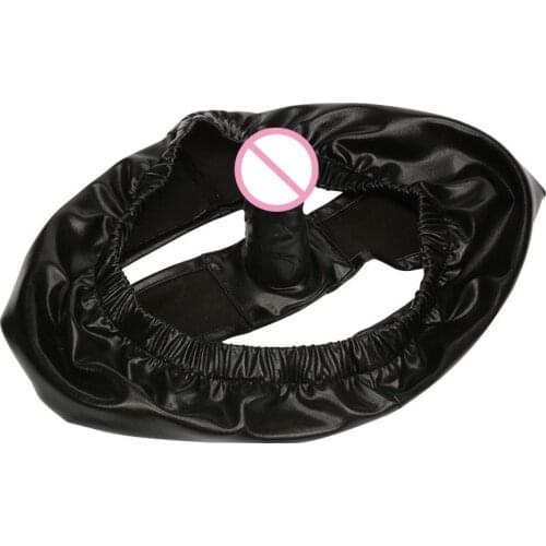 Sexy Latex underwear leather Panties with Anal Dildo Pants,Secret Wear penis panties Strap On Harness Adult Sex Toys for Woman