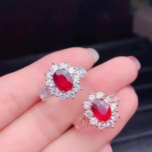 Natural And Real Wedding Ruby Ring 925 Sterling Silver Fine Jewerly Wedding Party ring