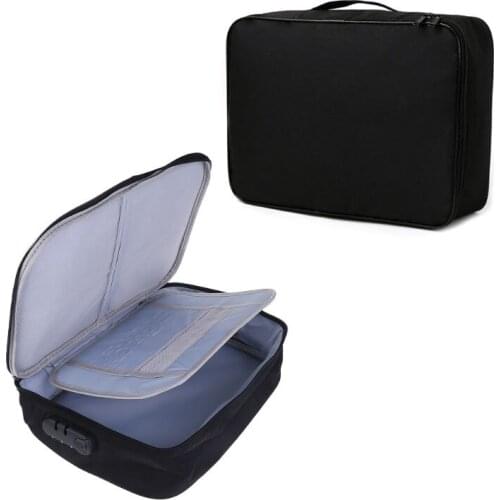 Document Ticket Bag Waterproof 2 Layers Combination Lock For Home Travel