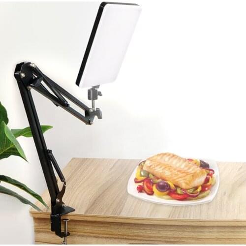 LED Selfie Panel Fill Light Dimmable Video Lights With Long Arm Bracket Holder Stand Photographic Lighting Fill Lamp For Youtube