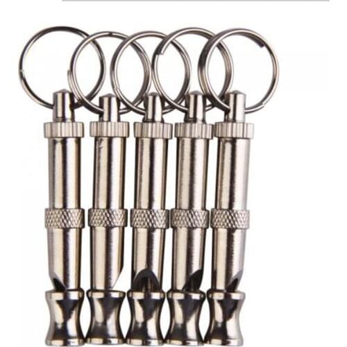 Puppy Pet Dog Whistle Two-tone Ultrasonic Flute Stop Barking Ultrasonic Sound Repeller Cat Training Keychain