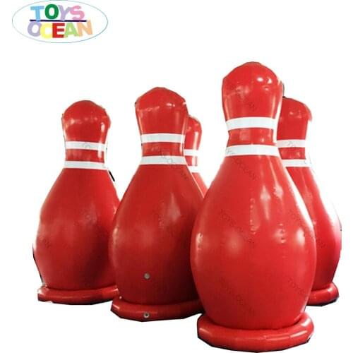 Outdoor giant human inflatable bowling ball pin set sport game