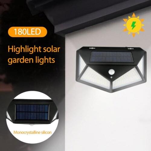 Solar Light Outdoor Solar Lamp PIR Motion Sensor Wall Light 180 LED Waterproof Solar Powered Sunlight Garden Wall Street Decor