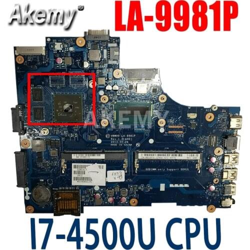 VBW00 LA-9981P for DELL Inspiron 15R 5537 CN-001RFH 001RFH laptop motherboard Radeon HD8670M SR16Z I7-4500U