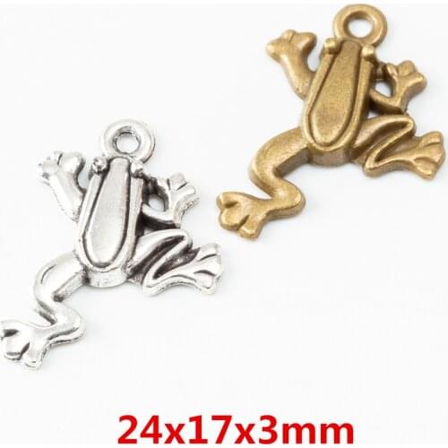 25pcs Vintage Ancient frog zinc alloy charms pendant suitable for DIY Bracelet Necklace metal jewelry accessories 6555