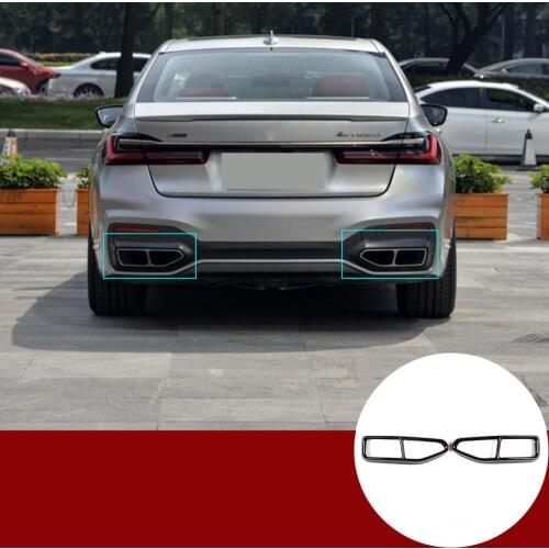 Car Exterior Accessories For BMW 7 Series G11 G12 2019-2020 304 Stainless Steel Tail Exhaust Pipe Output Cover Trim Decoration