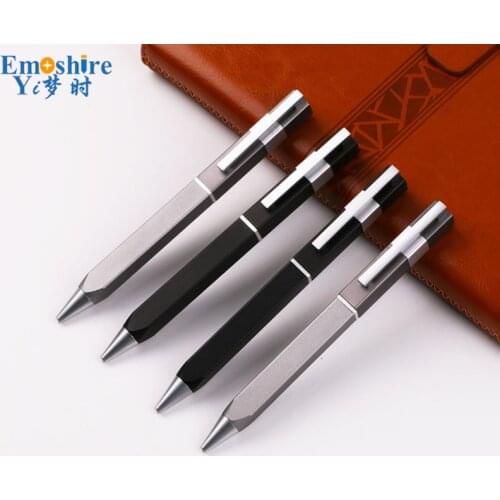 High-end Business Gift Metal Ballpoint Pen Square Advertising Sample Print Brand Logo Stationery P733