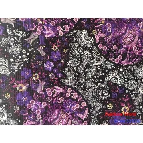 High Quality flower pattern Faux PU Leather fabric for DIY sewing sofa table shoes bags bed material(1 yard)