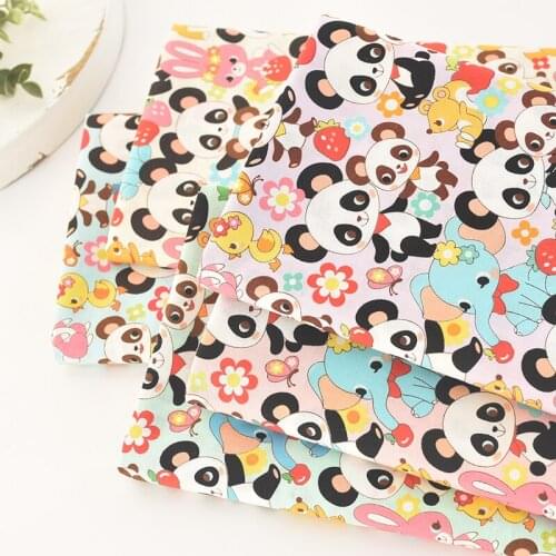 Japan vintage COSMO panda fabric Retro style fabric bronz cotton fabric for DIY Bag 1 order=50cm*110cm