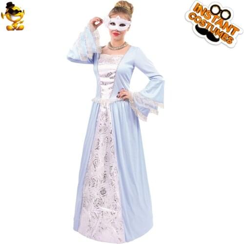 Women Royal Princess Cosplay Costume Halloween Party Deluxe Medieval Queen Dress Outfits Carnival Adult Ladies Noble Party Suits