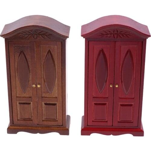 1:12 Dollhouse DIY Simulation Miniature Wood Display Cupboard Cabinet Shelf Showcase Furniture Doll House Decor Kids Toys