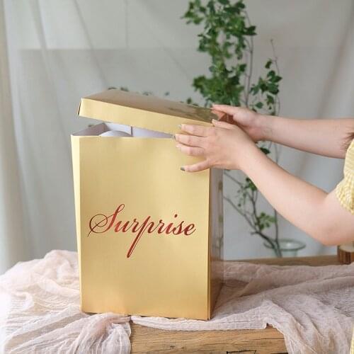 1pcs/lot Wedding surprise party anniversary 25x25x35cm paper box for girl love birthday girl surprise flower boxes