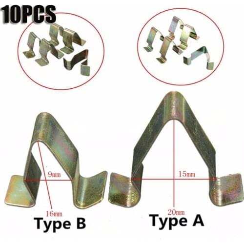 10Pcs Car Door Trim Panel Lining Clips Metal Interior Upholstery Retainer Rivet Auto Fastener Clips For VW Audi Seat Skoda