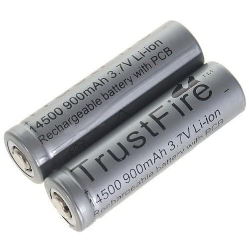 10pcs/lot TrustFire 14500 900mAh 3.7V Rechargeable Li-ion Battery Lithium Batteries with PCB Protection Board For LED Flashlight