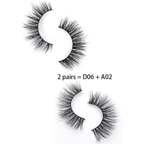 2 Pairs 3D False Eyelashes Cross Messy Eye Lashes Thick Long Mink Eyelashes Beauty Faux Cils Fashion Makeup Cilios Mink Lashes