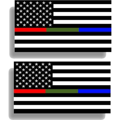 Hot 2X Police Fire Military Fireman Color Car-Sticker and Decals for Car Bumper Window Waterproof Car Accessories KK13*7cm