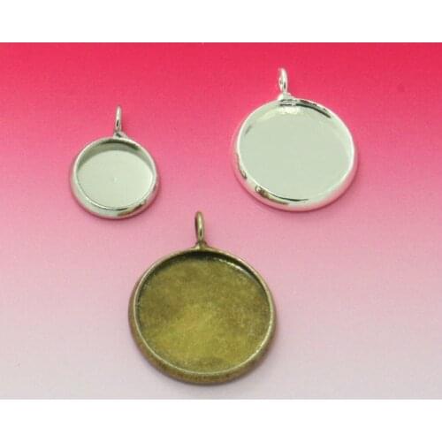 20pcs Stainless Steel Pendant Settings Cabochon Base Bezel Trays Blank Fit 10mm Cabochons Cameo DIY Jewelry Making Accessories