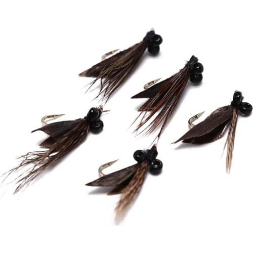 5PCS Elk Hair Caddis Fly Trout Fishing Dry Flies Fly Fishing Lures Fake Bait Fishing Gear Fishing Accessories