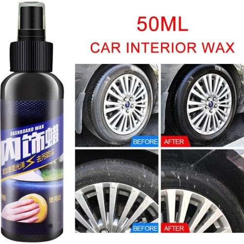50Ml Plastic Parts Car Interior Wax Restorer Dashboard Seat Glossing Maintenance Tool Restorer Dashboard Leather Surface Cleaner