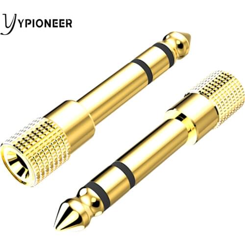 YPioneer T10004 1/4 to 3.5mm Headphone Adapter 6.35mm Male Plug to 1/8 inch Female Stereo Audio Gold-Plated Connector Converter