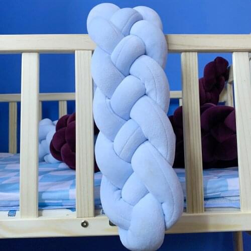 3M 4 Strands Baby Crib Bumper Knotted Braided Protector Cotton Handmade Soft Pillow Cushion Nursery Cradle Decor Newborn Gift