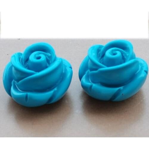 Free Shipping Women Fashion Jewelry Howlite Flower Pendant Bead Pair with half Hole WFH870