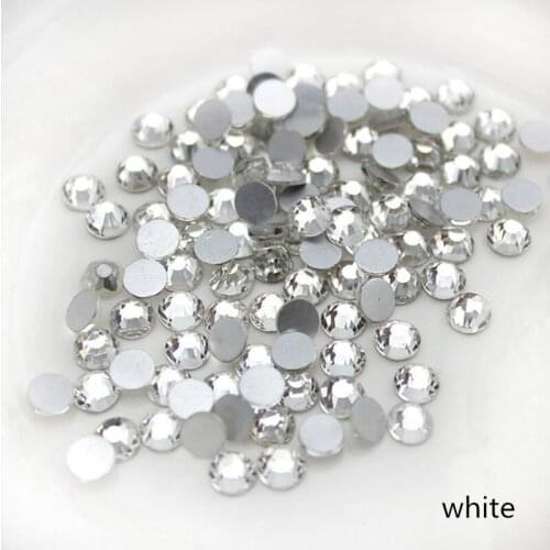 SS3-SS50 White 3D Nail Art Glass Rhinestones Crystal Non HotFix Nail Art lace fabric Decorations ZZ011