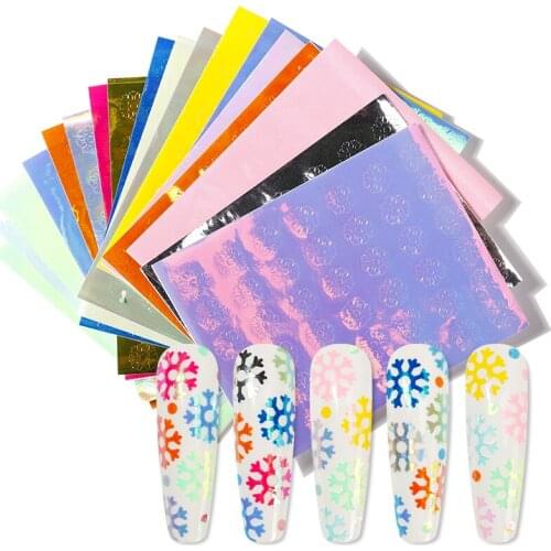 1/8/16 Colors/Set Fluorescent Nail Stickers Luminous Aurora Self-adhesive Decal Fire Flame Decal Sticker Aurora Flame Stickers
