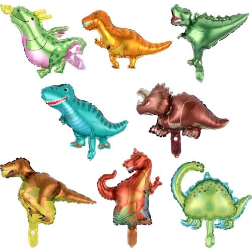 10pcs Mini Dinosaur Foil balloon Boys Animal Balloons Childrens Dinosaur Birthday Party Jurassic Decorations Balloon