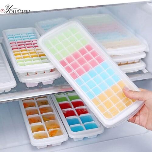 OYOREFD 12/48/60 Cells DIY Ice Cube Maker Ice Cube Trays Eco-friendly Plastic Ice Cube Mold Family Bar Ice Cubes Maker Tool