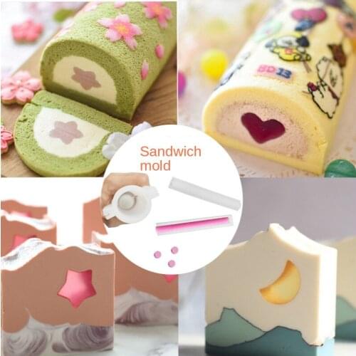 Cake DIY Mold Christmas Tree Dolphin Moon Love Round Silicone Tube Mold Cake Roll Sandwich Mold Various Styles