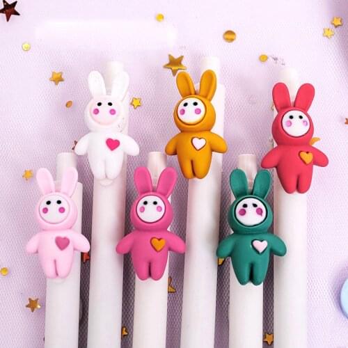36 pcs/lot Cartoon Rabbit Press Gel Pen Cute 0.5 mm black Ink Signature Pens Promotional Gift Stationery Office School Supplies