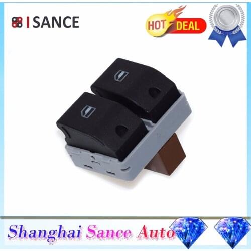 ISANCE Power Rear Window Switch 6Q0959858A For VW Polo 9N Seat Cordoba Ibiza IV 2001 2002 2003 2004 2005 2006 2007 2008 2009