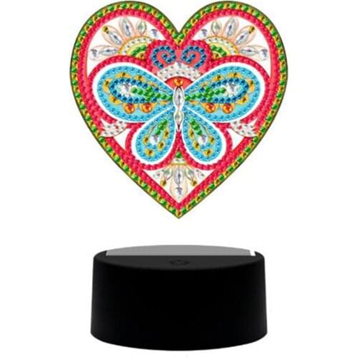 DIY LED Diamond Painting 7 Colors Night Light Handmade Diamond Embroidery Cross Stitch Special Shape Rhinestones Home Decoration
