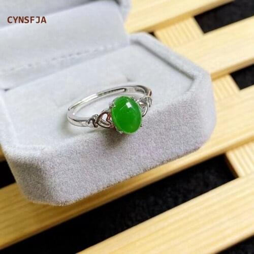 CYNSFJA New Real Rare Certified Natural Hetian Jasper Womens Rings 925 Silver Luck Amulet Nephrite Green Jade Ring Fine Jewelry